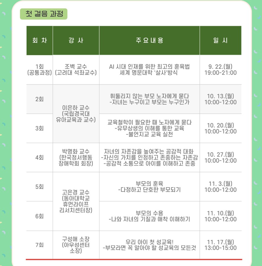 2.『예천 아이사랑 학부모대학 』2기 개강 안내